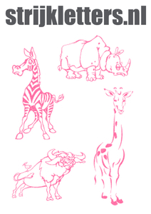 Vel Strijkletters Wilde Dieren Glitter Neon Pink Glitter 448 - afb. 1
