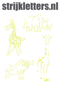 Vel Strijkletters Wilde Dieren Glitter Neon Yellow Glitter 446 - afb. 1