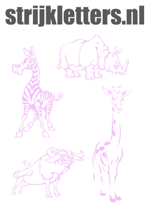 Vel Strijkletters Wilde Dieren Glitter Neon Purple 480 - afb. 1
