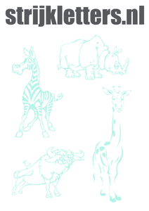 Vel Strijkletters Wilde Dieren Glitter Neon Bleu Glitter 480 - afb. 1