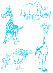 Vel Strijkletters Wilde Dieren Glow in the Dark Blauw - afb. 2
