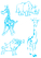 Vel Strijkletters Wilde Dieren Glow in the Dark Blauw - afb. 2