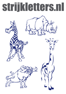 Vel Strijkletters Wilde Dieren Glitter Royal Blue Glitter 489 - afb. 1