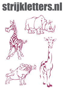 Vel Strijkletters Wilde Dieren Glitter Pink Glitter 457 - afb. 1