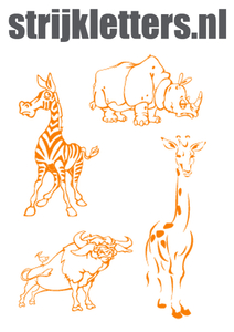 Vel Strijkletters Wilde Dieren Glow in the Dark Oranje - afb. 1