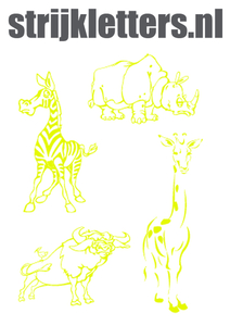 Vel Strijkletters Wilde Dieren Glow in the Darg Geel - afb. 1