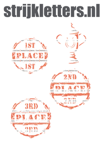 Vel Strijkletters Winnen Glitter Rainbow Coral Glitter ST - afb. 1