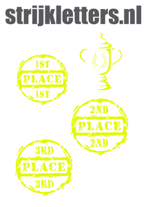 Vel Strijkletters Winnen Glow in the Darg Geel - afb. 1