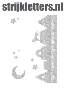 Vel Strijkletters Zie de maan Glitter Silver 450 - afb. 1