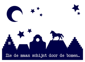 Vel Strijkletters Zie de maan Flex Donker Marine Blauw - afb. 2