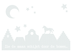 Vel Strijkletters Zie de maan Design Carbon Wit - afb. 2