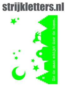 Vel Strijkletters Zie de maan Flex Neon Groen - afb. 1