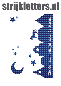 Vel Strijkletters Zie de maan Holografische Blauw - afb. 1