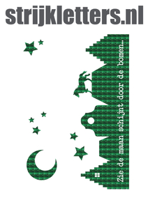 Vel Strijkletters Zie de maan Holografische Groen - afb. 1