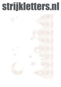 Vel Strijkletters Zie de maan Glitter White Glitter 444 - afb. 1