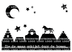 Vel Strijkletters Zie de maan Flex BORSTLOGO - afb. 2