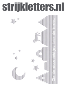 Vel Strijkletters Zie de maan Glitter Rainbow White 488 - afb. 1