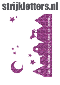 Vel Strijkletters Zie de maan Glitter Lavender 428 - afb. 1