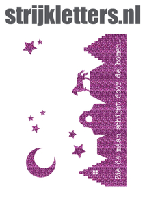 Vel Strijkletters Zie de maan Glitter Lavender - afb. 1