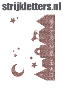 Vel Strijkletters Zie de maan Glitter Confetti - afb. 1