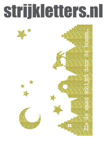Vel Strijkletters Zie de maan Glitter Coronado Gold - afb. 1