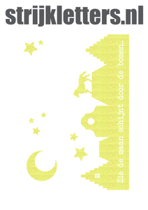 Vel Strijkletters Zie de maan Glitter Neon geel Glitter - afb. 1
