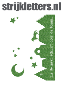 Vel Strijkletters Zie de maan Glitter Light Green Glitter 483 - afb. 1