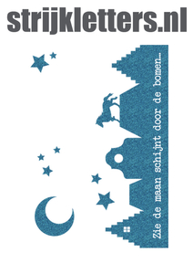 Vel Strijkletters Zie de maan Glitter Bleu Glitter 454 - afb. 1