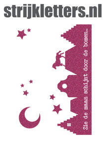 Vel Strijkletters Zie de maan Glitter Pink Glitter 457 - afb. 1