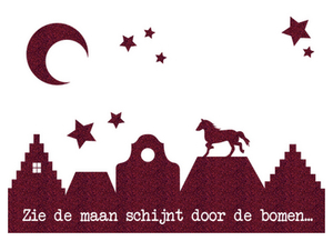 Vel Strijkletters Zie de maan Glitter Burgundy  Glitter 422 - afb. 2