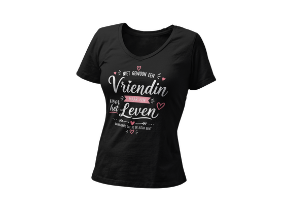 Vriendinnen T-shirt  Brievenbus cadeau Maat XS Zwart - afb. 1