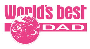 Worlds best Dad Polyester Ondergrond Neon Roze - afb. 2