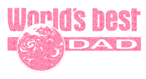 Worlds best Dad Glitter Medium Pink - afb. 2