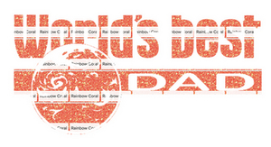 Worlds best Dad Glitter Rainbow Coral Glitter ST - afb. 2